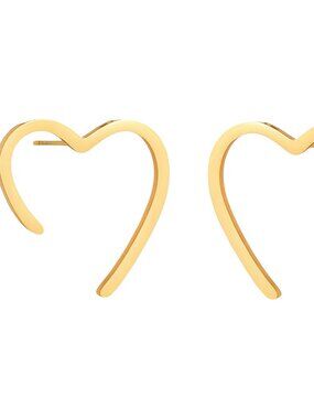 "Hearts" Earrings, 18K Gold Plated Steel
